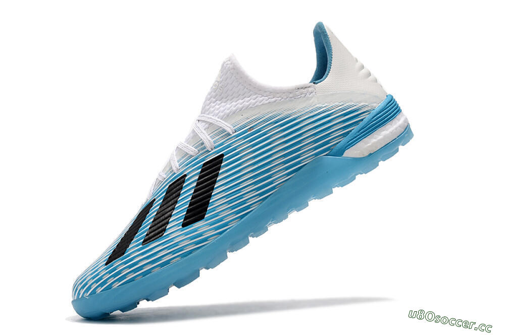 Men's Adidas X 19.1 TF Artificial Turf Low-Tops Football Shoes - Blue/Black/White 8