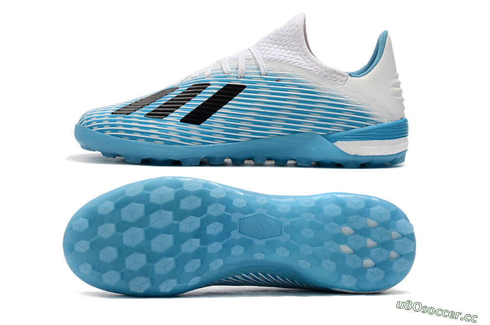 Men's Adidas X 19.1 TF Artificial Turf Low-Tops Football Shoes - Blue/Black/White 1