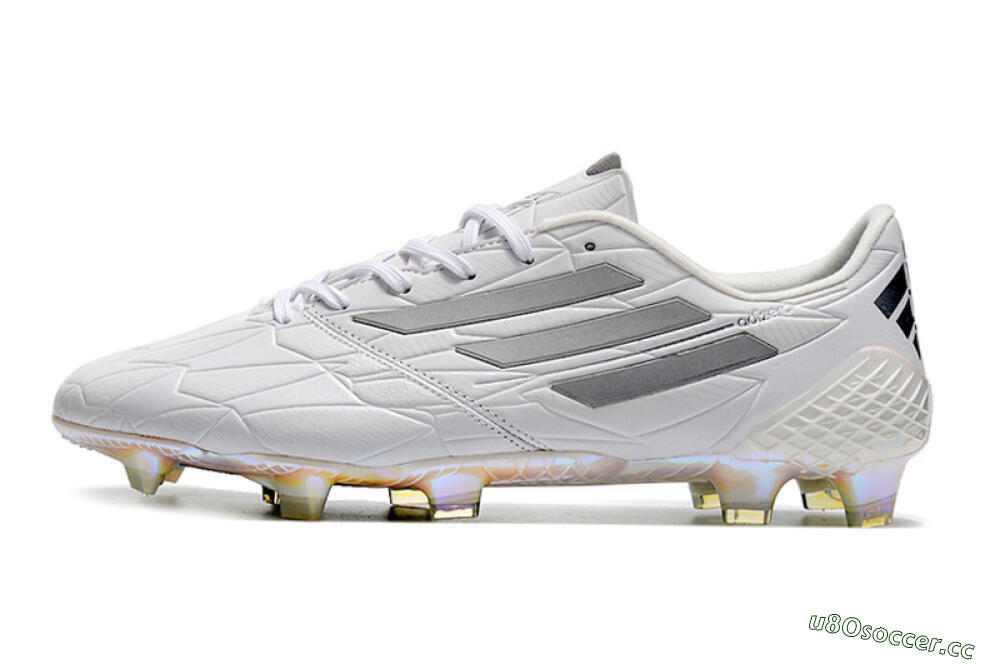 Men's Adidas F50 Adizero Ghosted FG Firm Ground Low-Tops Football Boots - White/Grey/Silver 0