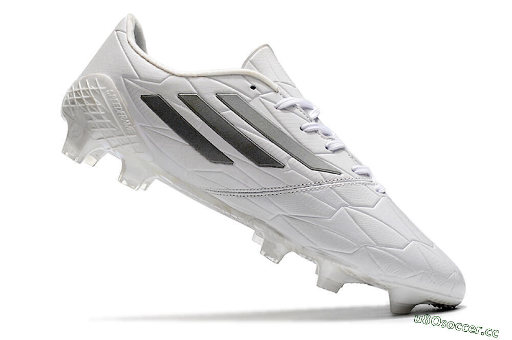 Men's Adidas F50 Adizero Ghosted FG Firm Ground Low-Tops Football Boots - White/Grey/Silver 4