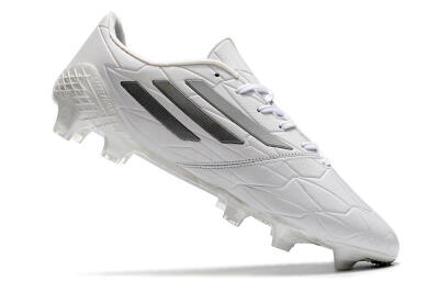 Men's Adidas F50 Adizero Ghosted FG Firm Ground Low-Tops Football Boots - White/Grey/Silver
