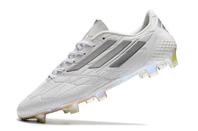 Men's Adidas F50 Adizero Ghosted FG Firm Ground Low-Tops Football Boots - White/Grey/Silver