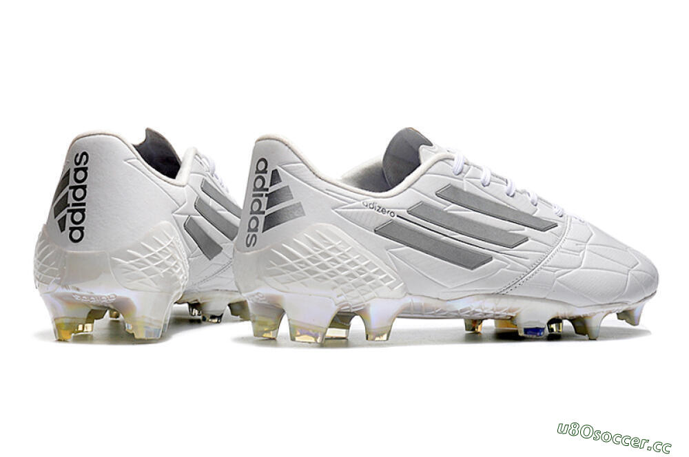 Men's Adidas F50 Adizero Ghosted FG Firm Ground Low-Tops Football Boots - White/Grey/Silver 6