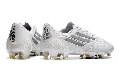 Men's Adidas F50 Adizero Ghosted FG Firm Ground Low-Tops Football Boots - White/Grey/Silver