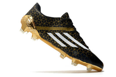 Men's Adidas F50 Adizero Ghosted FG Firm Ground Low-Tops Football Boots - Black/White/Gold