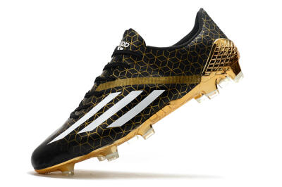 Men's Adidas F50 Adizero Ghosted FG Firm Ground Low-Tops Football Boots - Black/White/Gold