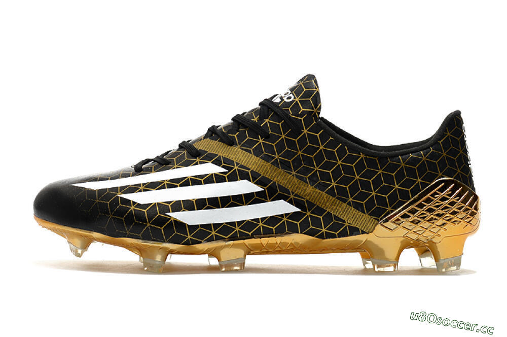 Men's Adidas F50 Adizero Ghosted FG Firm Ground Low-Tops Football Boots - Black/White/Gold 0