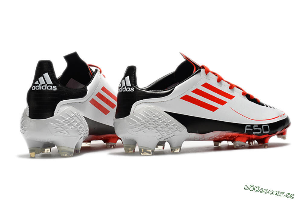 Men's Adidas F50 Adizero Ghosted FG Firm Ground Low-Tops Football Boots - White/Red/Black 6