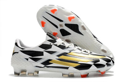 Men's Adidas F50 Adizero Ghosted FG Firm Ground Low-Tops Football Boots - White/Black/Gold