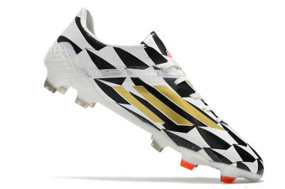Men's Adidas F50 Adizero Ghosted FG Firm Ground Low-Tops Football Boots - White/Black/Gold