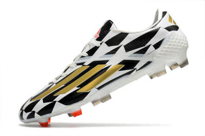 Men's Adidas F50 Adizero Ghosted FG Firm Ground Low-Tops Football Boots - White/Black/Gold
