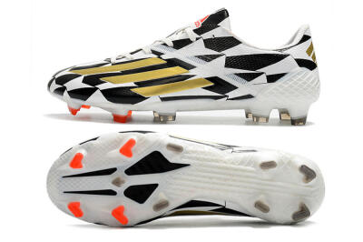 Men's Adidas F50 Adizero Ghosted FG Firm Ground Low-Tops Football Boots - White/Black/Gold