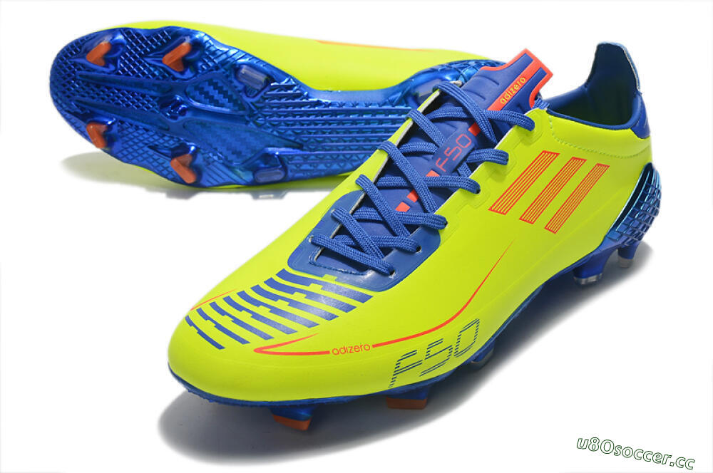 Men's Adidas F50 Adizero Ghosted FG Firm Ground Low-Tops Football Boots - Yellow/Red/Blue 3
