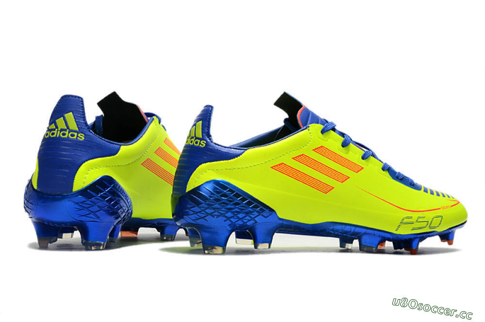 Men's Adidas F50 Adizero Ghosted FG Firm Ground Low-Tops Football Boots - Yellow/Red/Blue 6