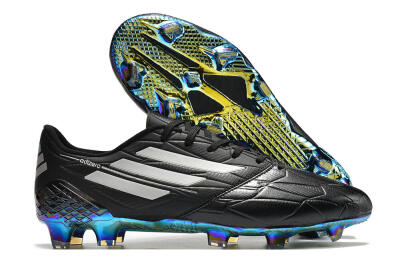 Men's Adidas F50 Adizero Ghosted FG Firm Ground Low-Tops Football Boots - Black/White/Gold