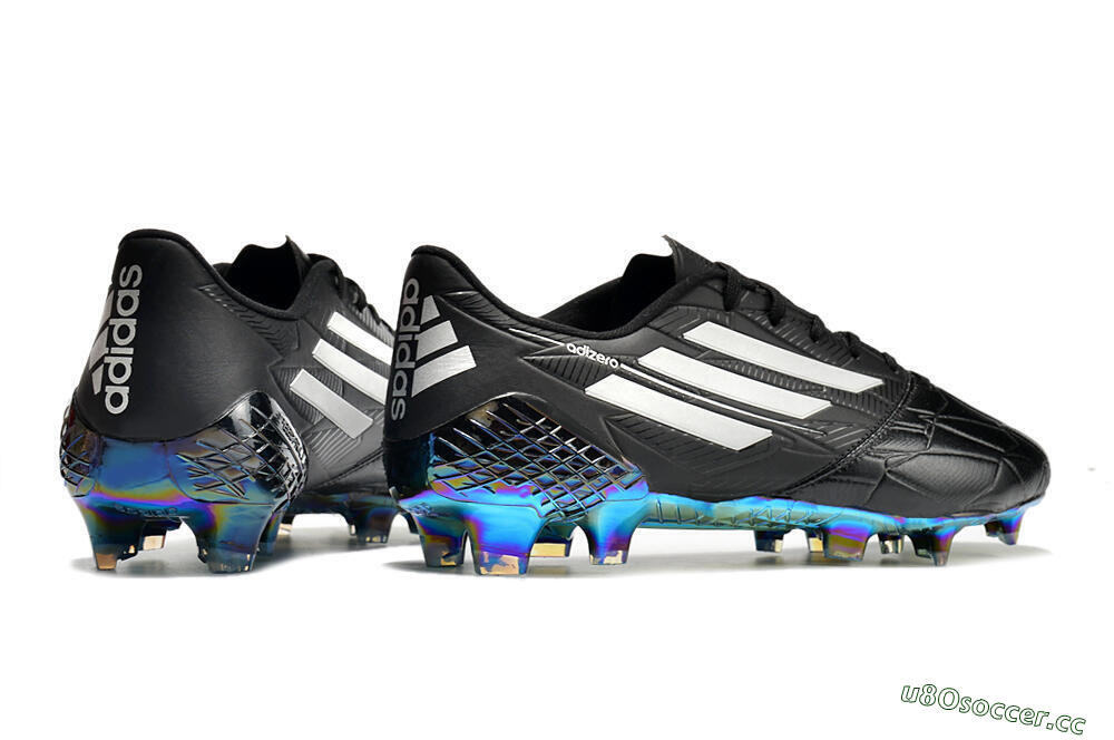 Men's Adidas F50 Adizero Ghosted FG Firm Ground Low-Tops Football Boots - Black/White/Gold 6