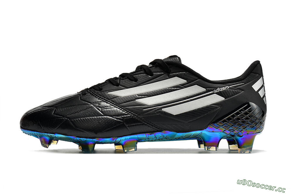Men's Adidas F50 Adizero Ghosted FG Firm Ground Low-Tops Football Boots - Black/White/Gold 0