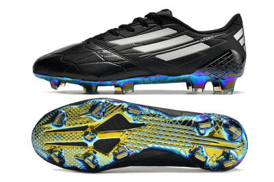Men's Adidas F50 Adizero Ghosted FG Firm Ground Low-Tops Football Boots - Black/White/Gold