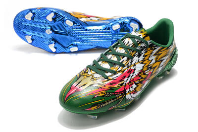 Men's Adidas F50 Adizero Ghosted FG Firm Ground Low-Tops Football Boots - Green/Pink/Yellow
