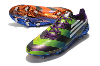 Men's Adidas F50 Adizero Ghosted FG Firm Ground Low-Tops Football Boots - Purple/Blue/Yellow