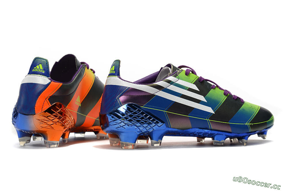 Men's Adidas F50 Adizero Ghosted FG Firm Ground Low-Tops Football Boots - Purple/Blue/Yellow 6