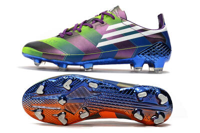 Men's Adidas F50 Adizero Ghosted FG Firm Ground Low-Tops Football Boots - Purple/Blue/Yellow