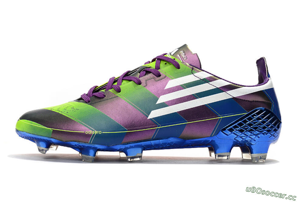 Men's Adidas F50 Adizero Ghosted FG Firm Ground Low-Tops Football Boots - Purple/Blue/Yellow 0