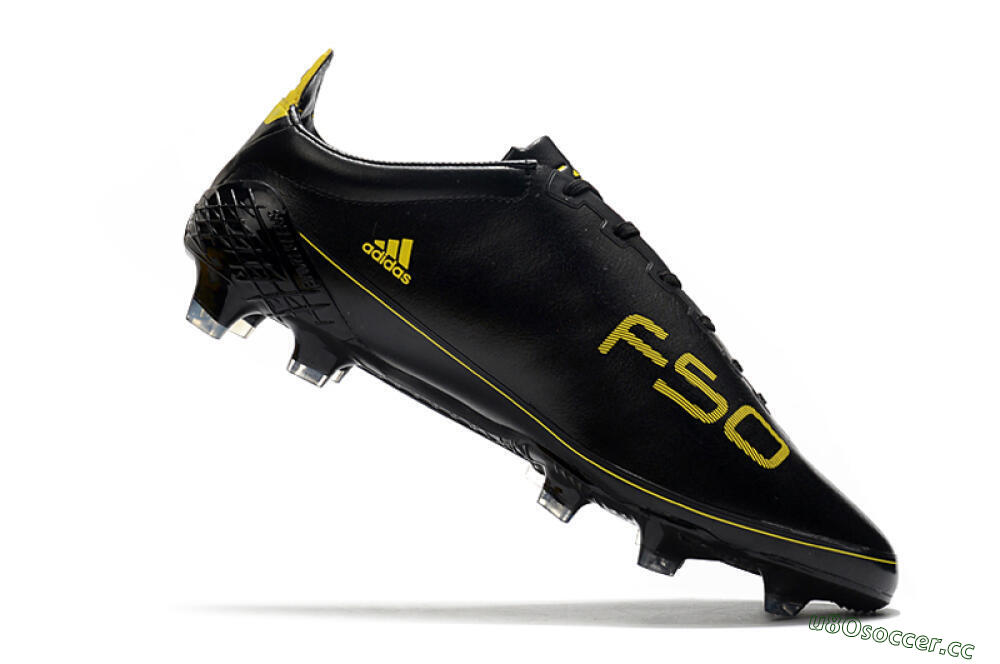 Men's Adidas F50 Adizero Ghosted FG Firm Ground Low-Tops Football Boots - Black/Yellow 4