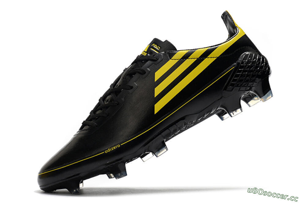Men's Adidas F50 Adizero Ghosted FG Firm Ground Low-Tops Football Boots - Black/Yellow 5