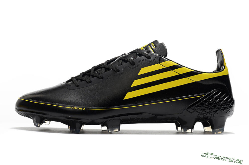 Men's Adidas F50 Adizero Ghosted FG Firm Ground Low-Tops Football Boots - Black/Yellow 0