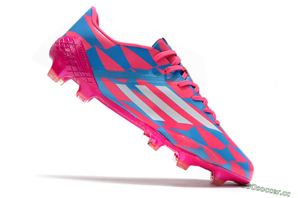 Men's Adidas F50 Adizero Ghosted FG Firm Ground Low-Tops Football Boots - Pink/White/Blue 4
