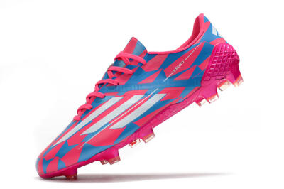 Men's Adidas F50 Adizero Ghosted FG Firm Ground Low-Tops Football Boots - Pink/White/Blue