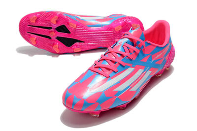 Men's Adidas F50 Adizero Ghosted FG Firm Ground Low-Tops Football Boots - Pink/White/Blue
