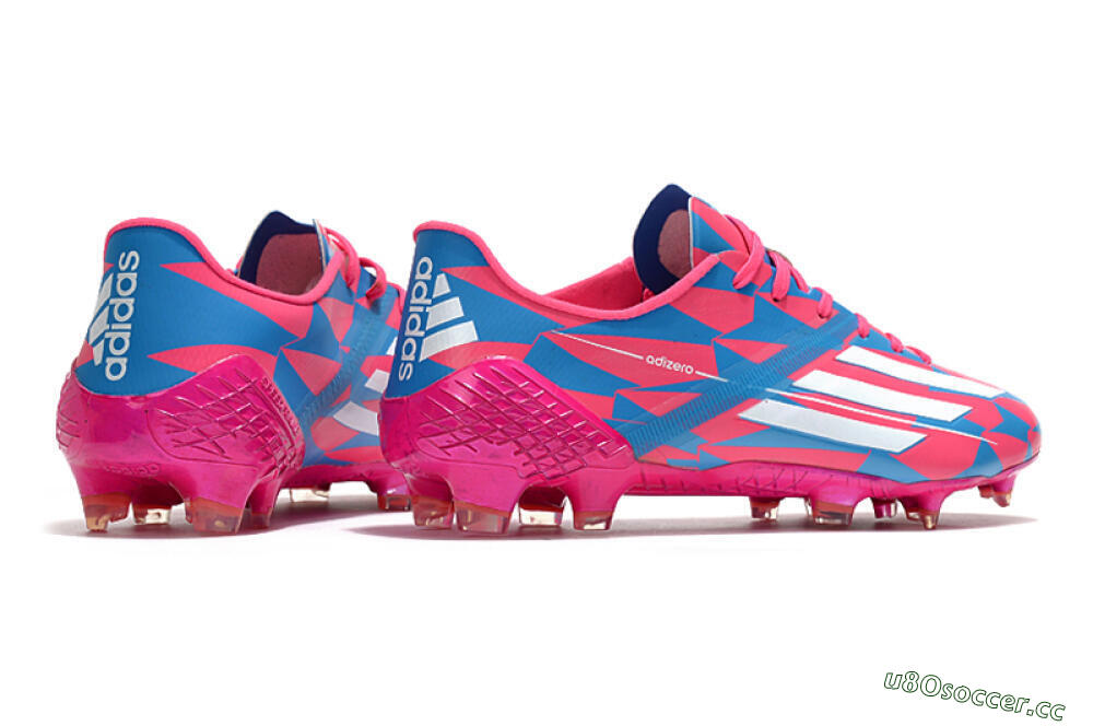 Men's Adidas F50 Adizero Ghosted FG Firm Ground Low-Tops Football Boots - Pink/White/Blue 6