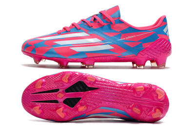 Men's Adidas F50 Adizero Ghosted FG Firm Ground Low-Tops Football Boots - Pink/White/Blue