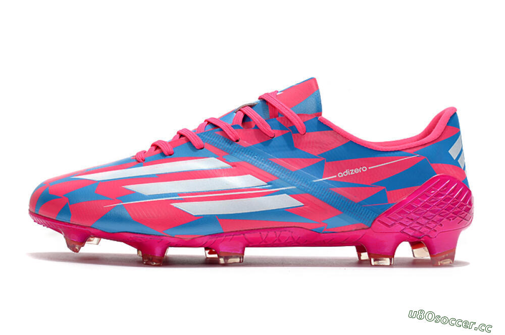 Men's Adidas F50 Adizero Ghosted FG Firm Ground Low-Tops Football Boots - Pink/White/Blue 0
