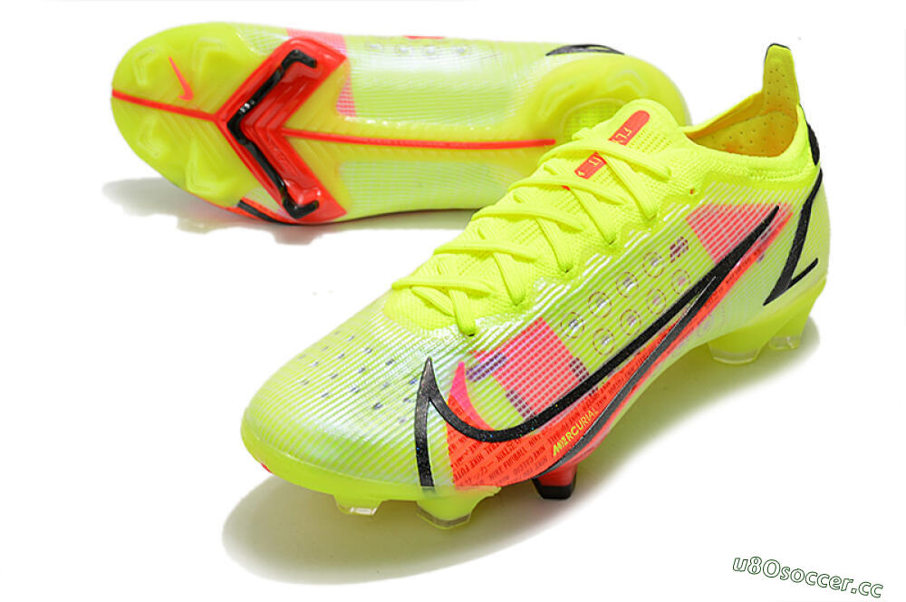 Men's Nike Mercurial Vapor 14 Elite FG Firm Ground Low-Tops Football Boots - Yellow/Red/Black 3