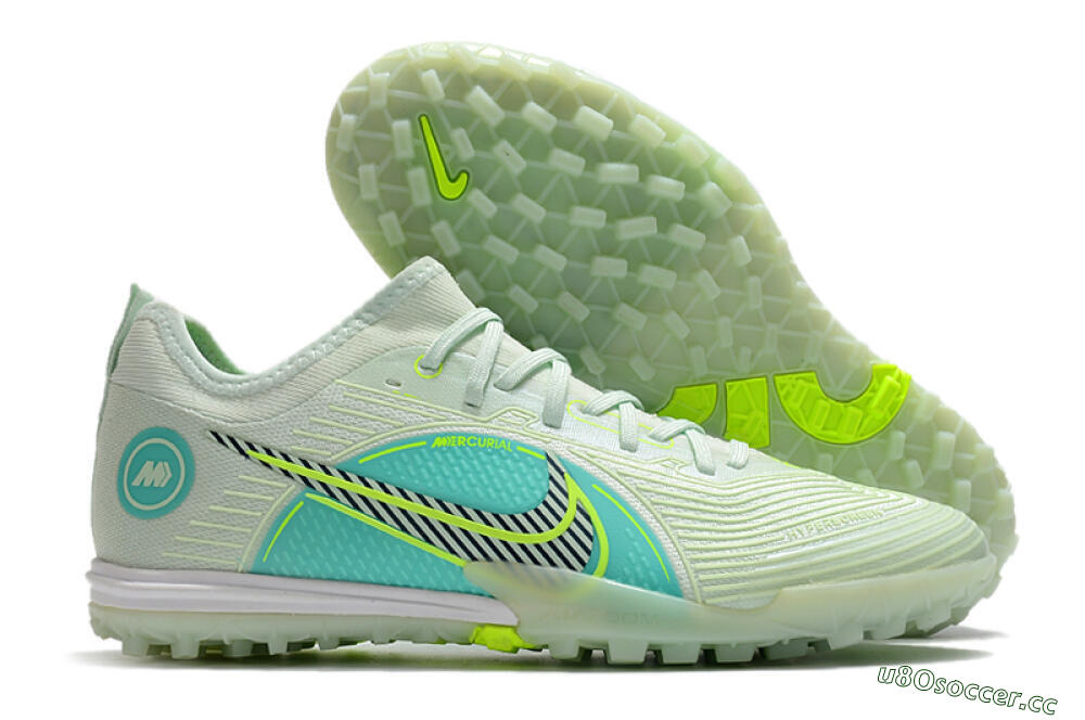 Men's Nike Mercurial Vapor 14 Pro TF Artificial Turf Low-Tops Football Shoes - Yellow/Black/Jade 2