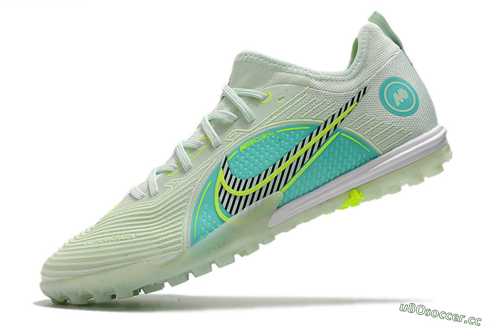 Men's Nike Mercurial Vapor 14 Pro TF Artificial Turf Low-Tops Football Shoes - Yellow/Black/Jade 5