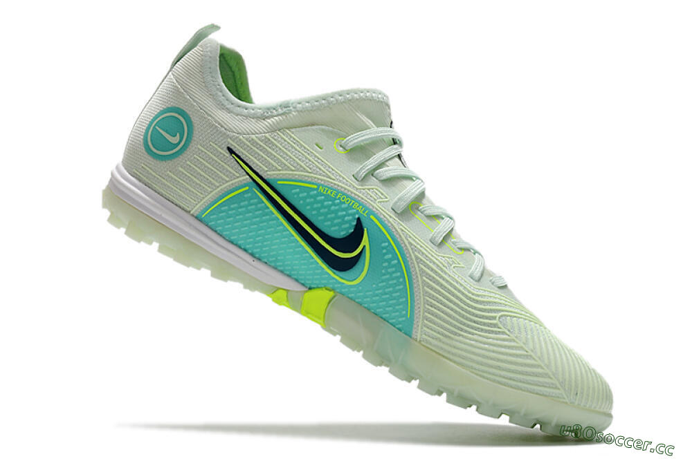 Men's Nike Mercurial Vapor 14 Pro TF Artificial Turf Low-Tops Football Shoes - Yellow/Black/Jade 4