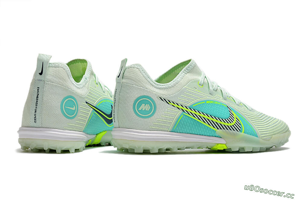 Men's Nike Mercurial Vapor 14 Pro TF Artificial Turf Low-Tops Football Shoes - Yellow/Black/Jade 6