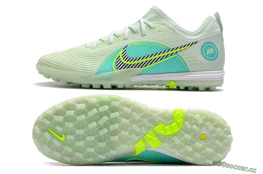 Men's Nike Mercurial Vapor 14 Pro TF Artificial Turf Low-Tops Football Shoes - Yellow/Black/Jade 1