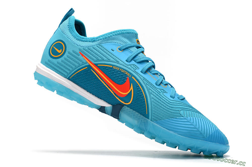 Men's Nike Mercurial Vapor 14 Pro TF Artificial Turf Low-Tops Football Shoes - Jade/Yellow/Red 4