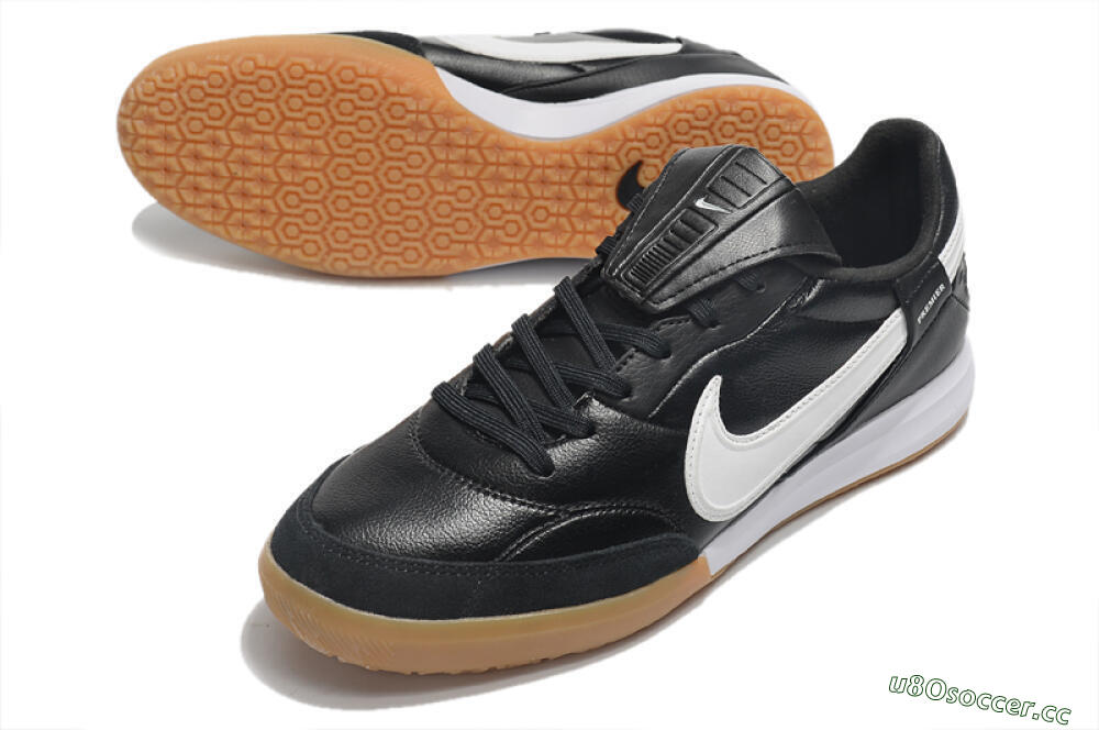 Men's Nike The Premier 3 IC Indoor & Futsal Low-Tops Football Shoes - Black/White/Brown 3