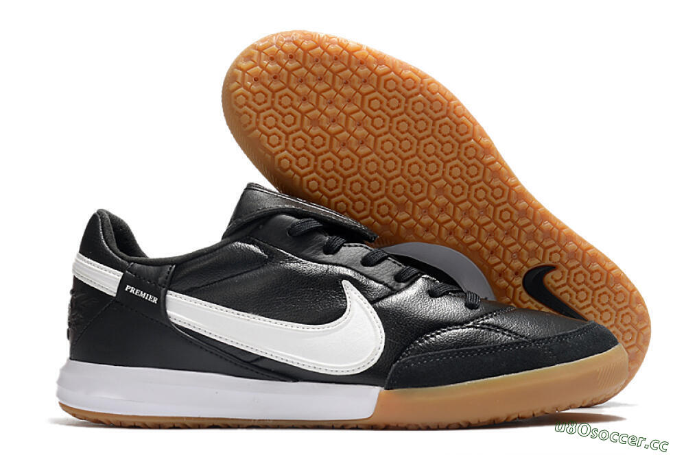 Men's Nike The Premier 3 IC Indoor & Futsal Low-Tops Football Shoes - Black/White/Brown 2