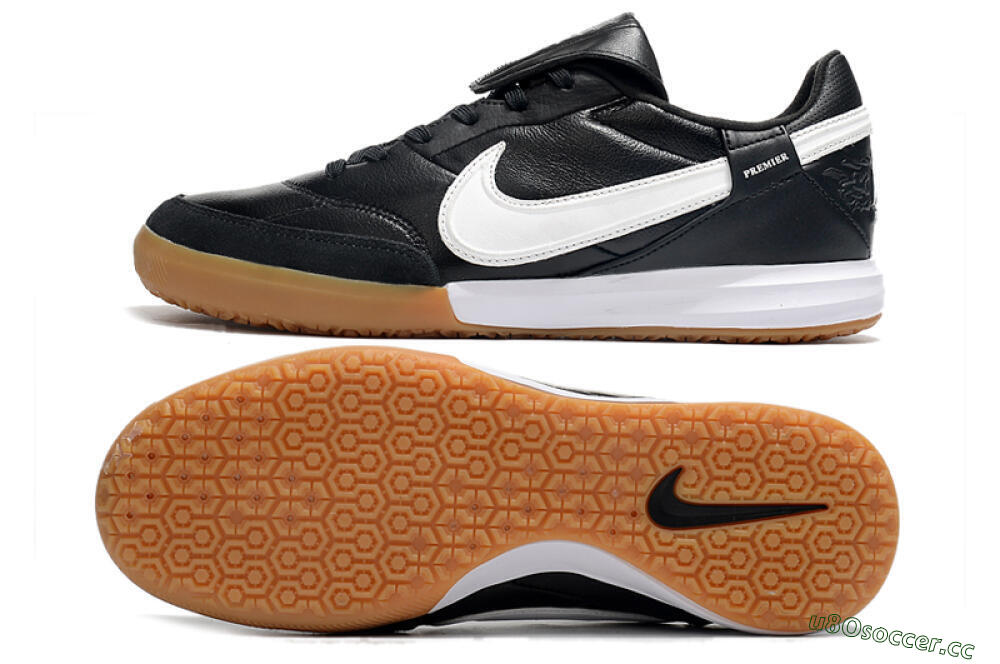 Men's Nike The Premier 3 IC Indoor & Futsal Low-Tops Football Shoes - Black/White/Brown 1