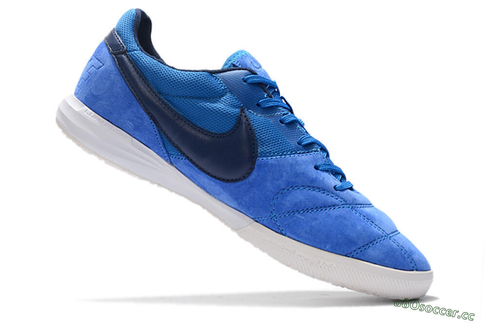 Men's Nike Premier 2 Sala IC Indoor & Futsal Low-Tops Football Shoes - Blue/White 4