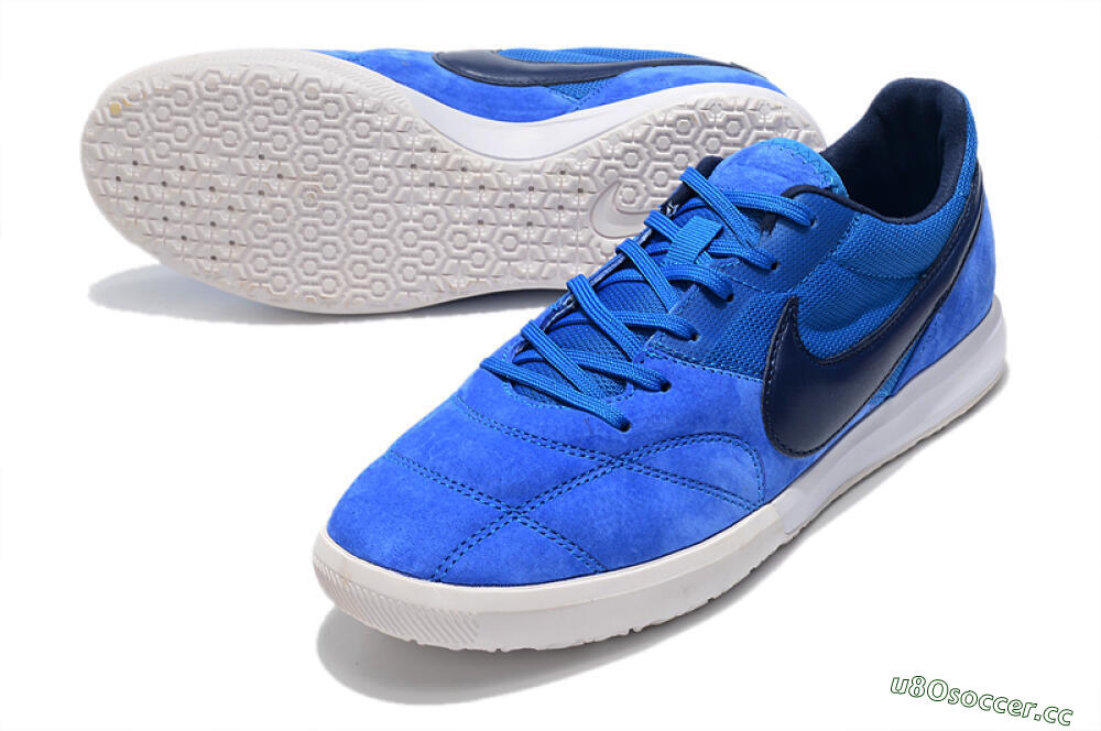 Men's Nike Premier 2 Sala IC Indoor & Futsal Low-Tops Football Shoes - Blue/White 3