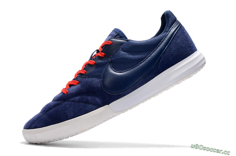 Men's Nike Premier 2 Sala IC Indoor & Futsal Low-Tops Football Shoes - Blue/Red/White 5
