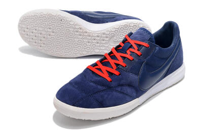 Men's Nike Premier 2 Sala IC Indoor & Futsal Low-Tops Football Shoes - Blue/Red/White